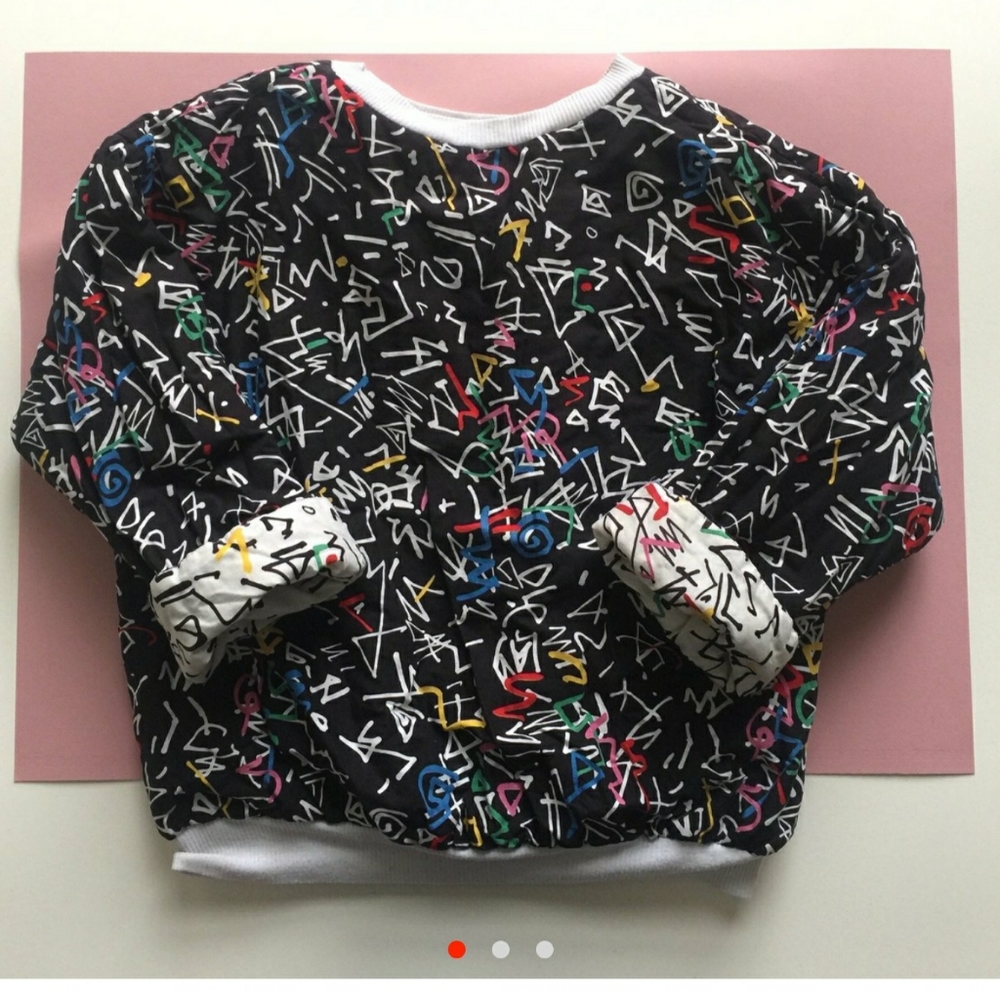 Vintage 80s/90s reversible geometric sweater.